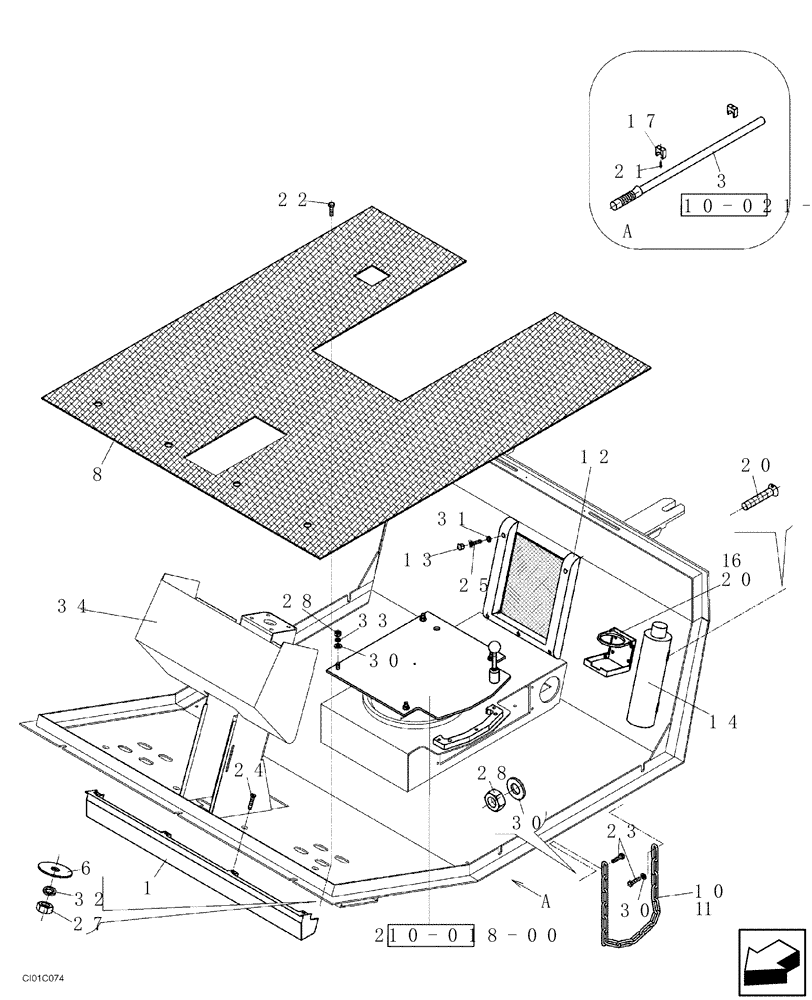 Схема запчастей Case SV210 - (12-013-00[01]) - OPERATORS COMPARTMENT (09) - CHASSIS