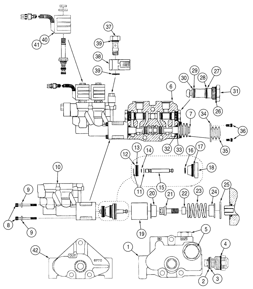 Схема запчастей Case 75XT - (08-38) - VALVE ASSY, CONTROL - HIGH FLOW (08) - HYDRAULICS