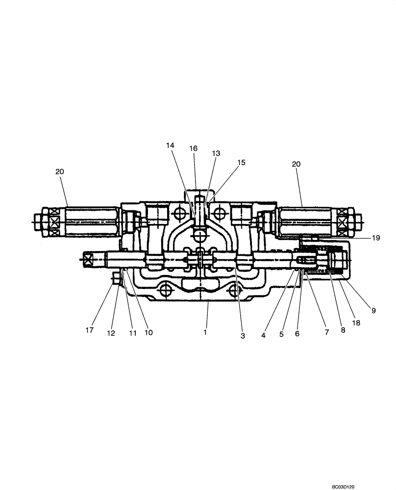 Схема запчастей Case CX36 - (08-49[00]) - SERVICE VALVE (08) - HYDRAULICS