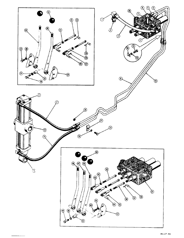 Схема запчастей Case 500 - (254) - SCARIFIER HYDRAULICS, (USED FROM SERIAL #3000180), (05) - UPPERSTRUCTURE CHASSIS