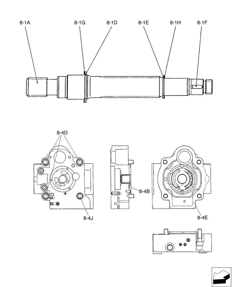 Схема запчастей Case CX36B - (01-028[03]) - POWER TAKE-OFF ASSY (35) - HYDRAULIC SYSTEMS