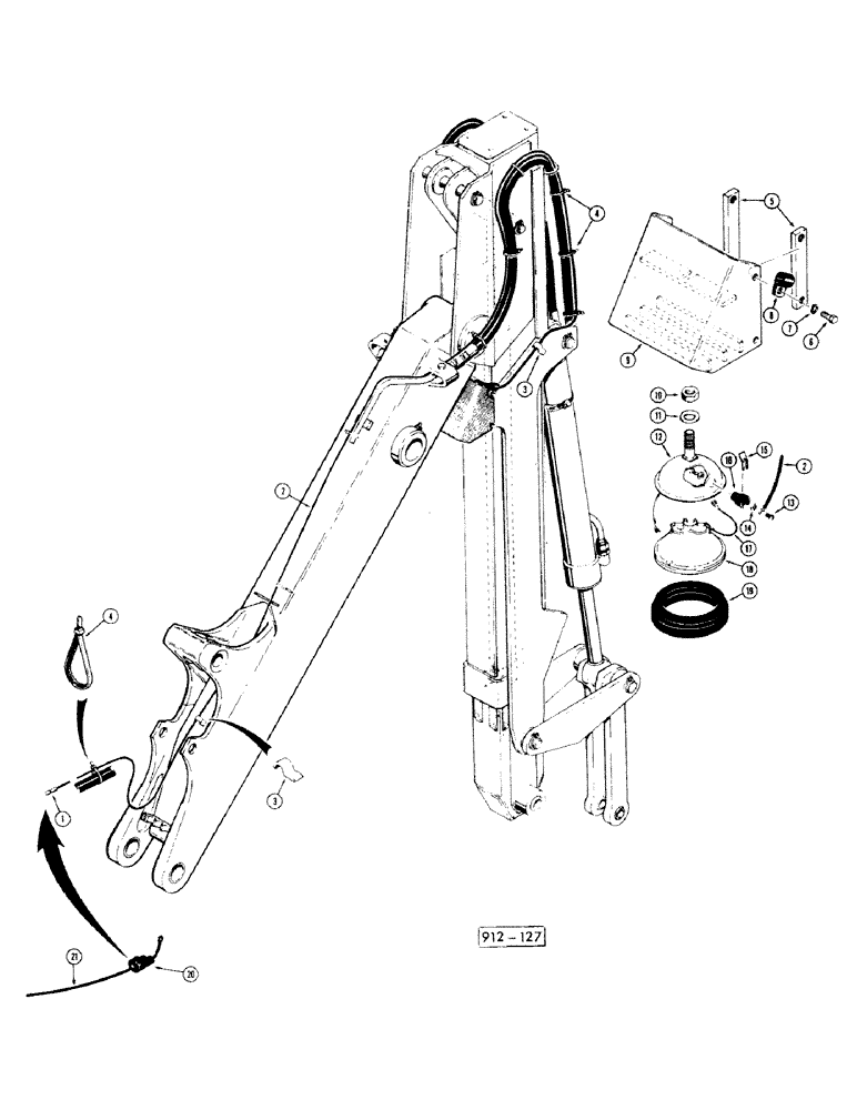 Схема запчастей Case 35 - (342) - DIPPER LIGHT FOR 35 EXTENDAHOE DIPPER 