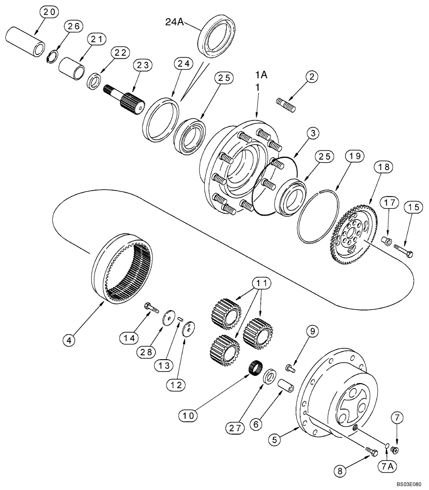 Схема запчастей Case 570MXT - (06-31) - AXLE, REAR DRIVE - PLANETARY (06) - POWER TRAIN