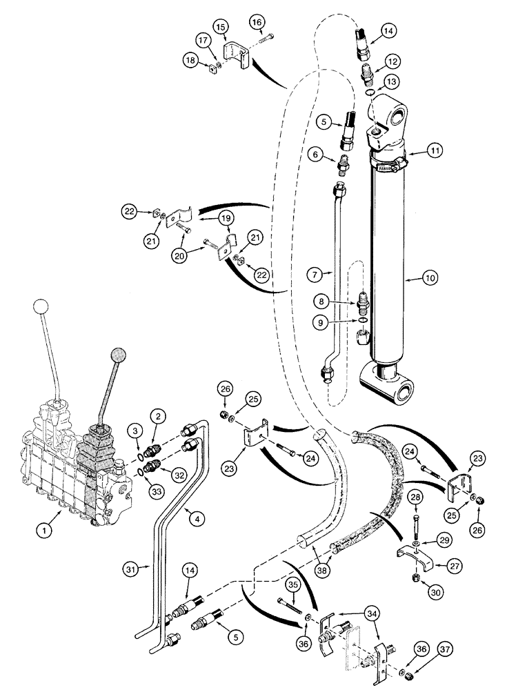 Схема запчастей Case 960 - (08-20) - HYDRAULICS CYLINDER, BACKHOE BUCKET (08) - HYDRAULICS