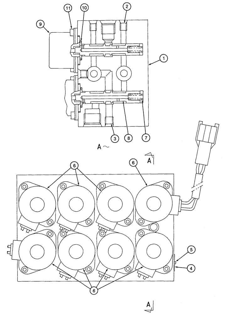 Схема запчастей Case 9050B - (8-140) - PILOT CONTROL SOLENOID VALVE (08) - HYDRAULICS