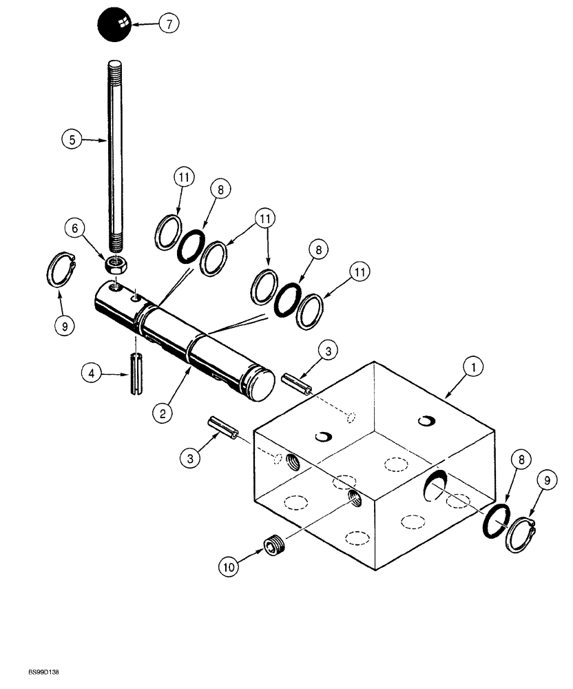 Схема запчастей Case MAXI-SNEAKER - (08-018) - ATTACHMENT LIFT SELECTOR VALVE ASSEMBLY (08) - HYDRAULICS