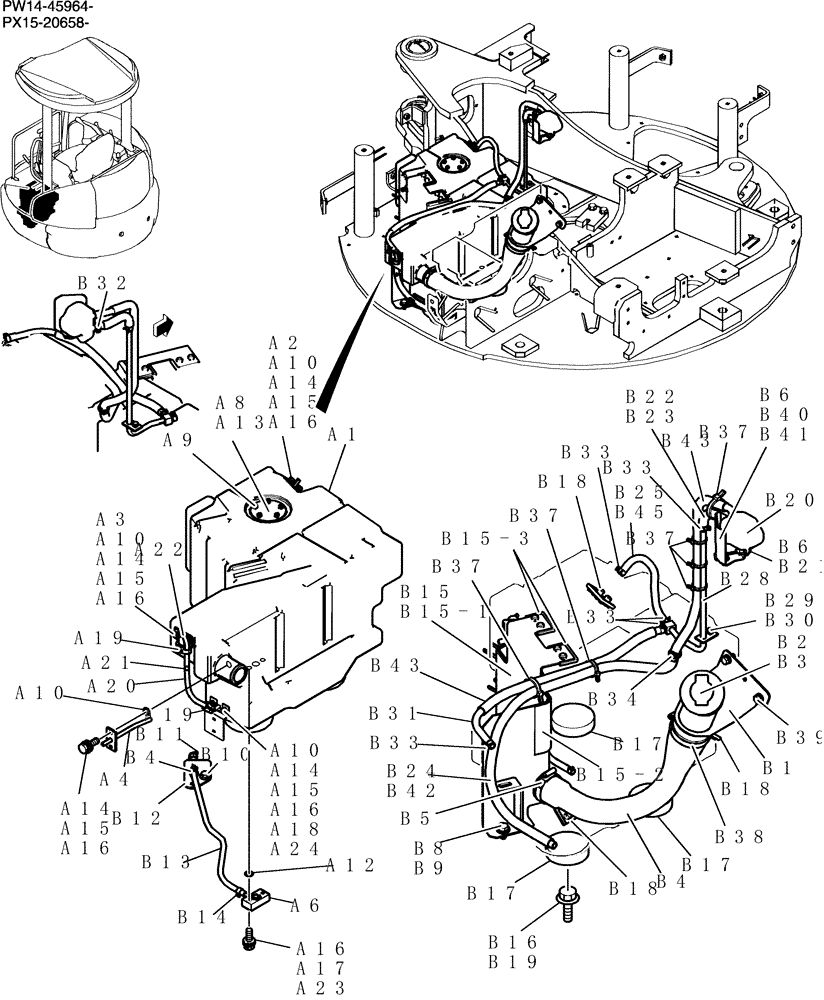 Схема запчастей Case CX31B - (059-01[1]) - TANK ASSEMBLY,FUEL (CANOPY) (00) - GENERAL & PICTORIAL INDEX