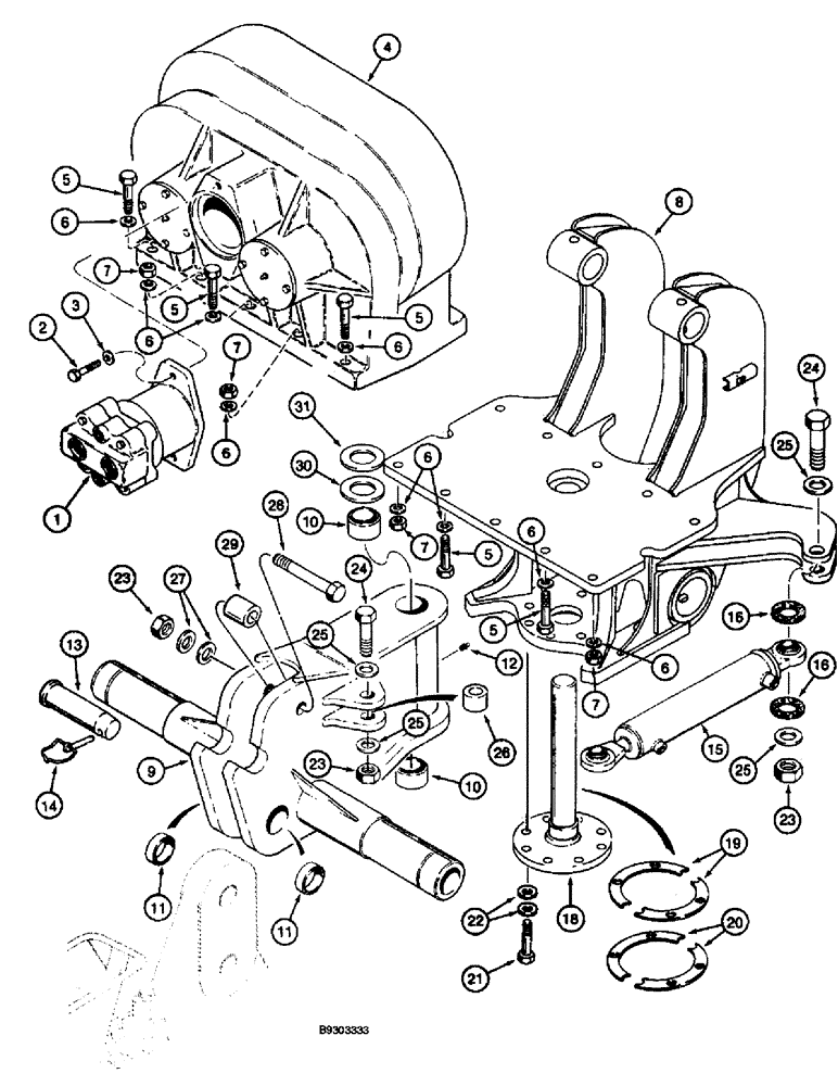 Схема запчастей Case 660 - (9-110) - PLOW MOTOR, GEARBOX AND BLADE MOUNTING, FOR ALL TRENCHERS EXCEPT INTEGRAL QUAD (09) - CHASSIS/ATTACHMENTS