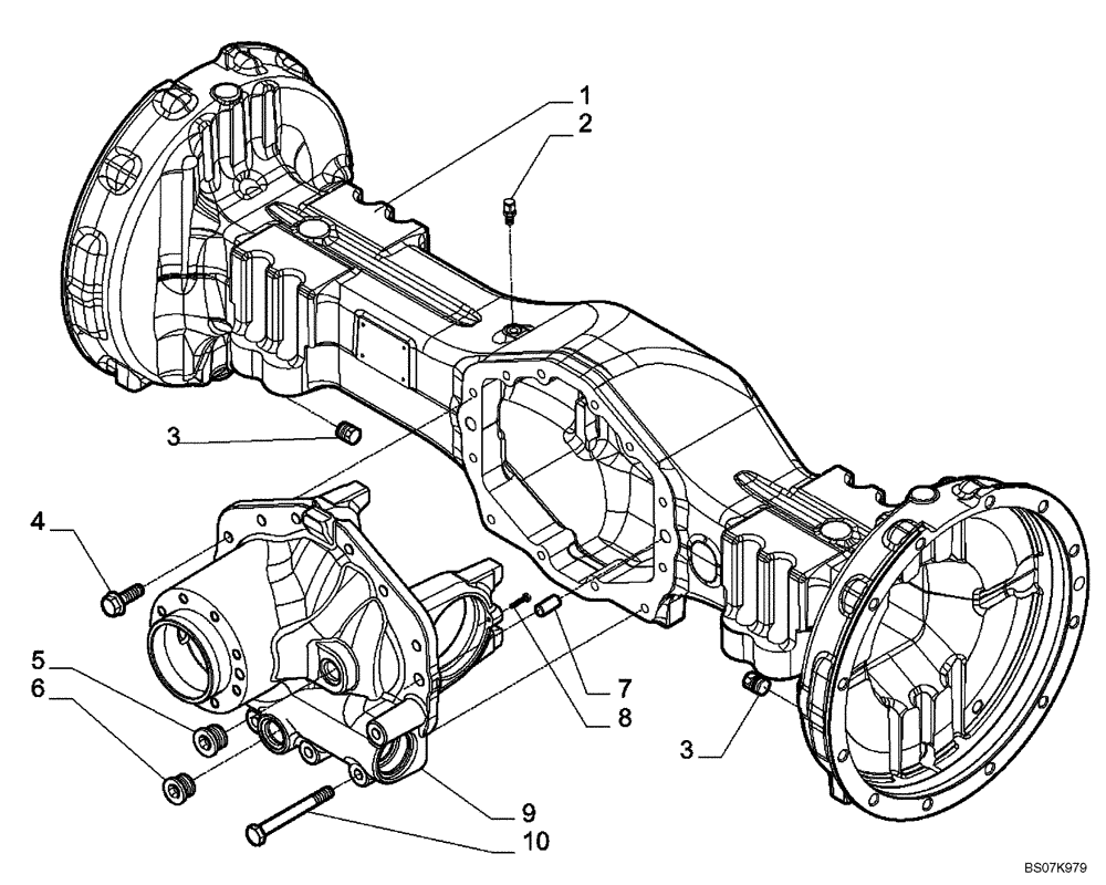 Схема запчастей Case 580M - (06-33) - 87395372 AXLE, REAR DRIVE - HOUSING (06) - POWER TRAIN