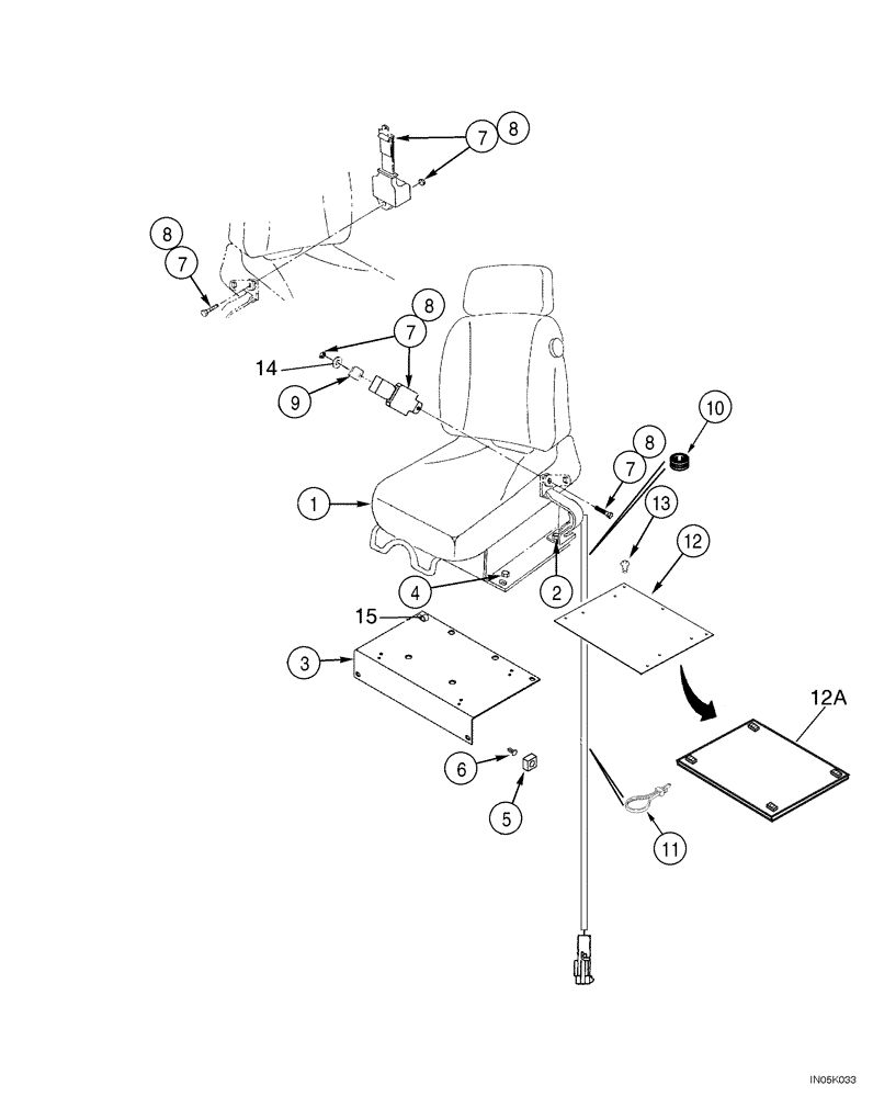 Схема запчастей Case 1150H_IND - (09-19) - SEAT, MOUNTING - SEAT BELTS (09) - CHASSIS/ATTACHMENTS