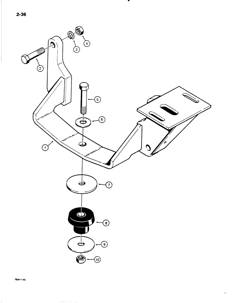 Схема запчастей Case W20C - (2-36) - ENGINE MOUNTS (02) - ENGINE