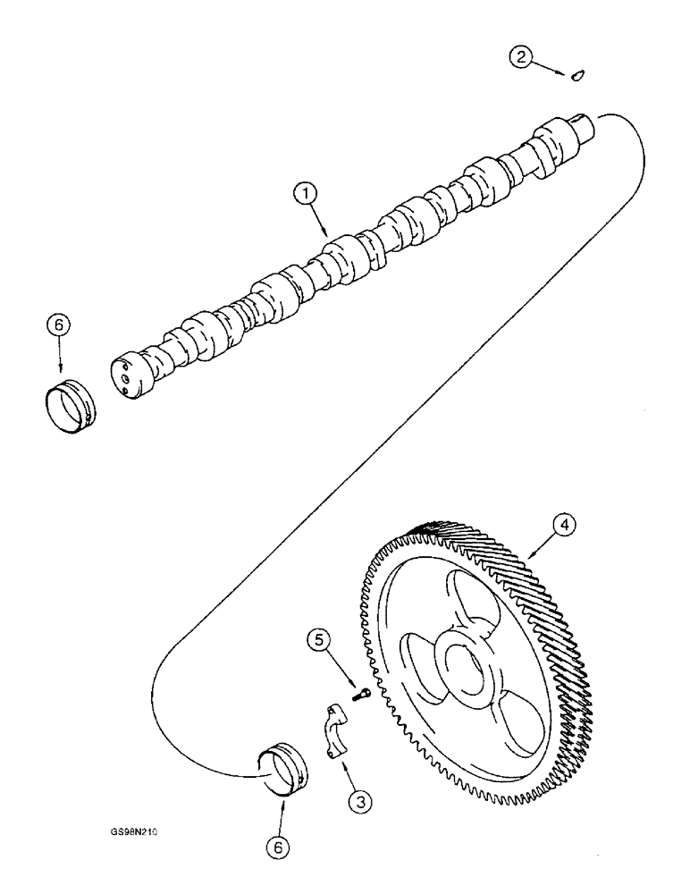 Схема запчастей Case 821B - (2-35A) - CAMSHAFT, 6T-830 EMISSIONS CERTIFIED ENGINE, TRACTOR P.I.N. JEE0050601 & AFTER (02) - ENGINE