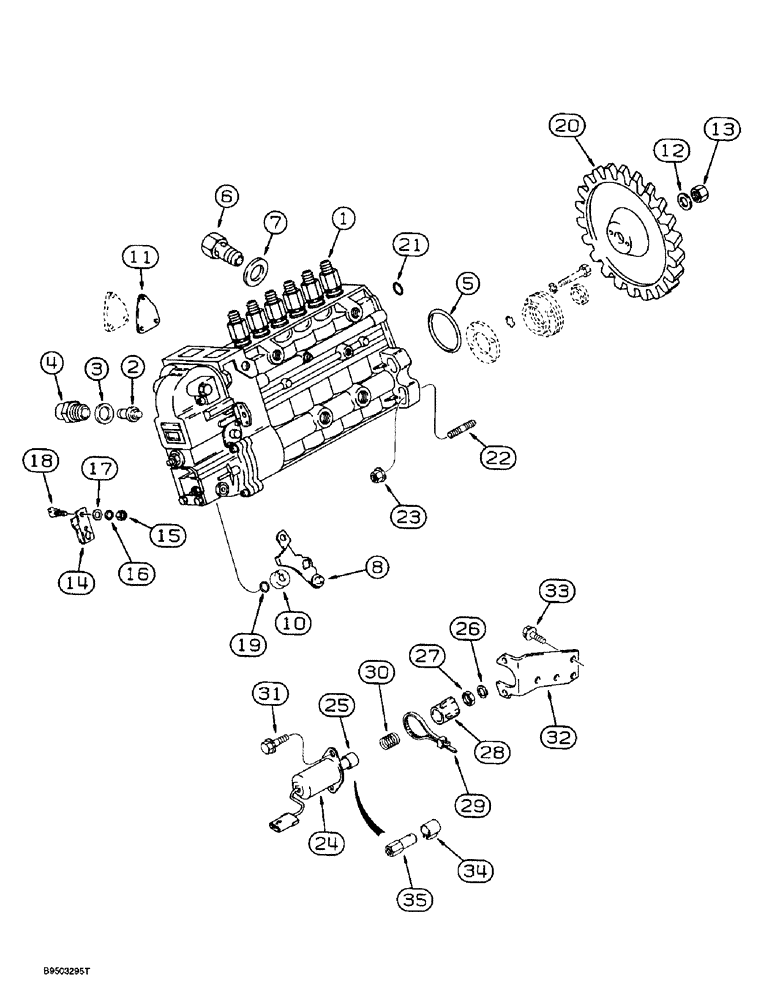 Схема запчастей Case 721B - (3-13A) - FUEL INJ. PUMP & DRIVE, 6T-830 ENGINE, PRIOR TO LOADER P.I.N. JEE053200 ENGINE S/N 44866361 & AFTER (03) - FUEL SYSTEM