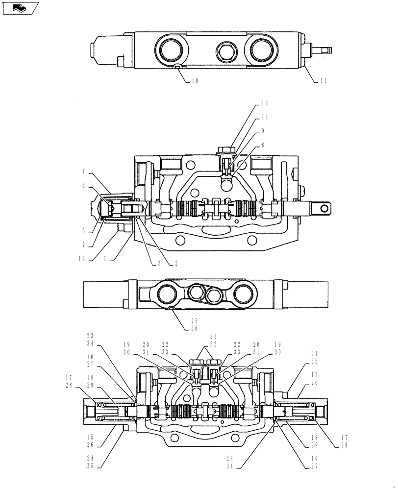 Схема запчастей Case CX55BMSR - (01-018[06]) - VALVE INSTALL (35) - HYDRAULIC SYSTEMS