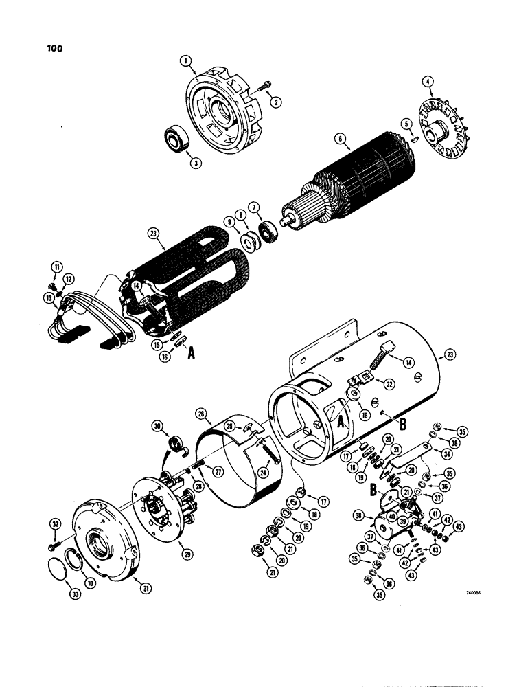 Схема запчастей Case W24B - (100) - D71479 AUXILIARY STEERING MOTOR (05) - STEERING