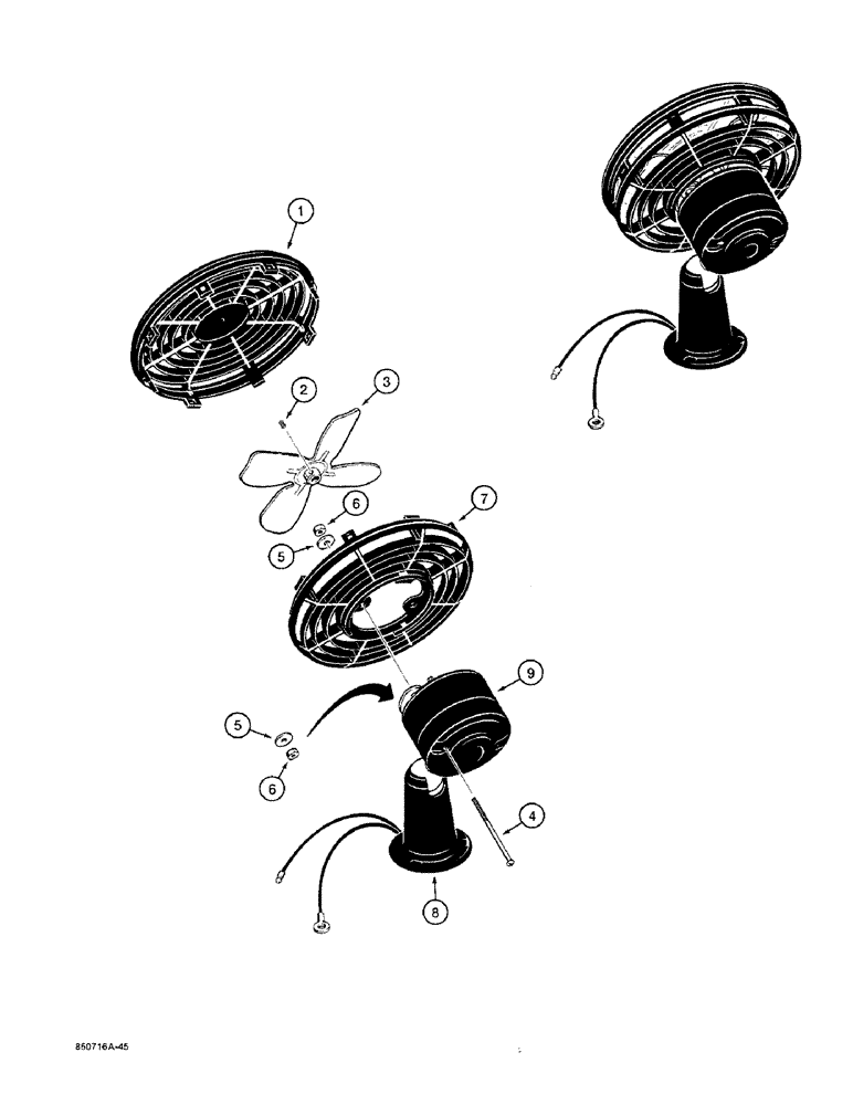 Схема запчастей Case W36 - (4-164) - DEFROSTER FAN (04) - ELECTRICAL SYSTEMS