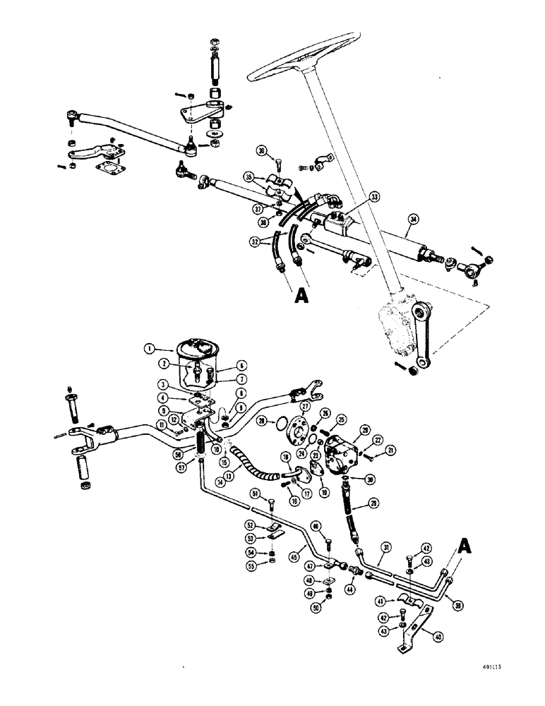 Схема запчастей Case W10C - (102) - POWER STEERING HYDRAULICS (05) - STEERING