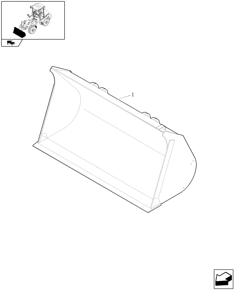 Схема запчастей Case 221E - (721) - (0.9M³) X 2050MM STANDARD BUCKET WITHOUT TEETH (09) - LOADER/BACKHOE