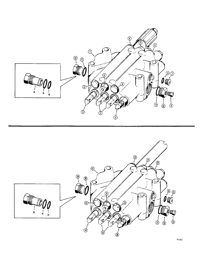 Схема запчастей Case 33 - (216) - LOADER CONTROL VALVES-3 SPOOL, D38572 LOADER CONTROL VALVE-3 SPOOL 