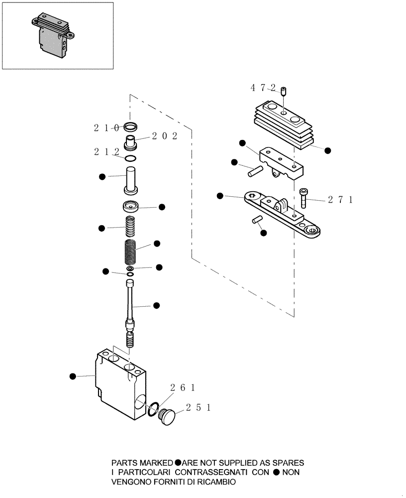 Схема запчастей Case CX31B - (1.080A[01]) - PILOT VALVE - COMPONENTS (35) - HYDRAULIC SYSTEMS