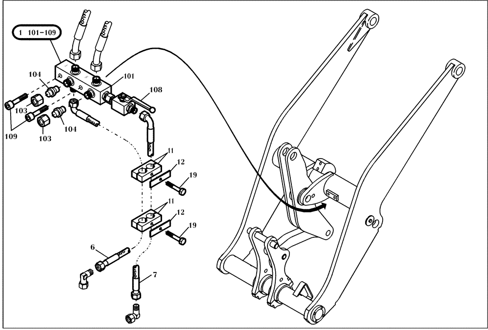 Схема запчастей Case 321D - (20.560[2811547000]) - HYDRAULIC SYSTEM QUICK-HITCH (35) - HYDRAULIC SYSTEMS