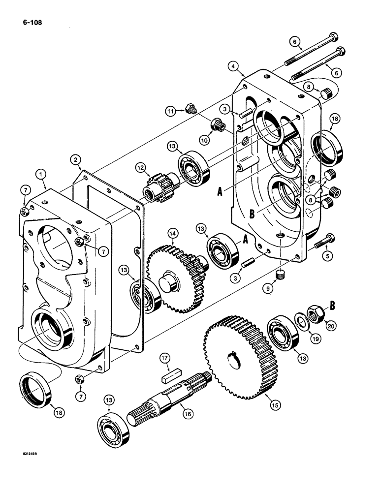 Схема запчастей Case CASE - (6-108) - TRANSMISSION, PIN 1205066 AND AFTER (06) - POWER TRAIN