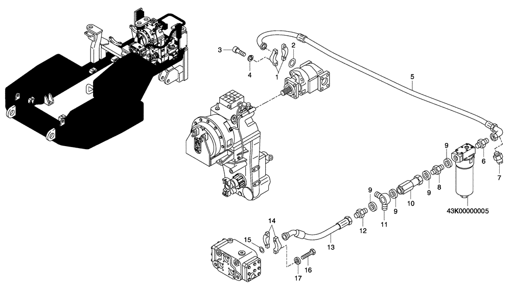 Схема запчастей Case 330 - (43A01010773[03]) - STEERING SYSTEM - HYDRAULIC CIRCUIT (09) - Implement / Hydraulics / Frame / Brakes