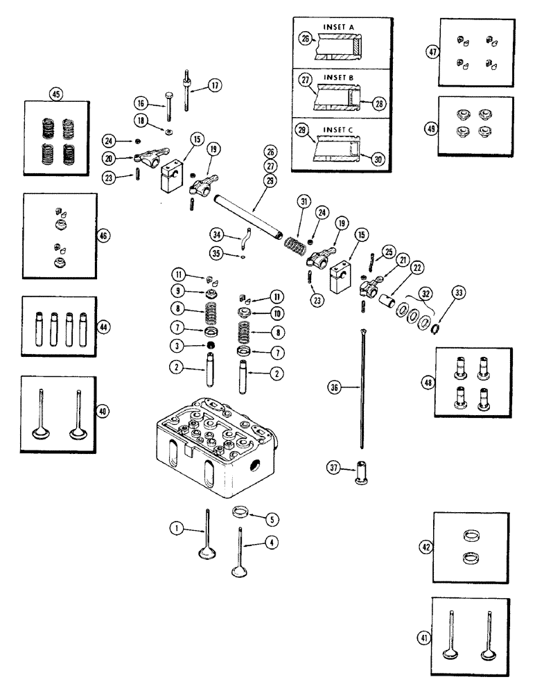 Схема запчастей Case W10B - (029C) - VALVES AND VALVE MECHANISM, (377) SPARK IGNITION ENGINE, FORGED ROCKER ARMS (02) - ENGINE