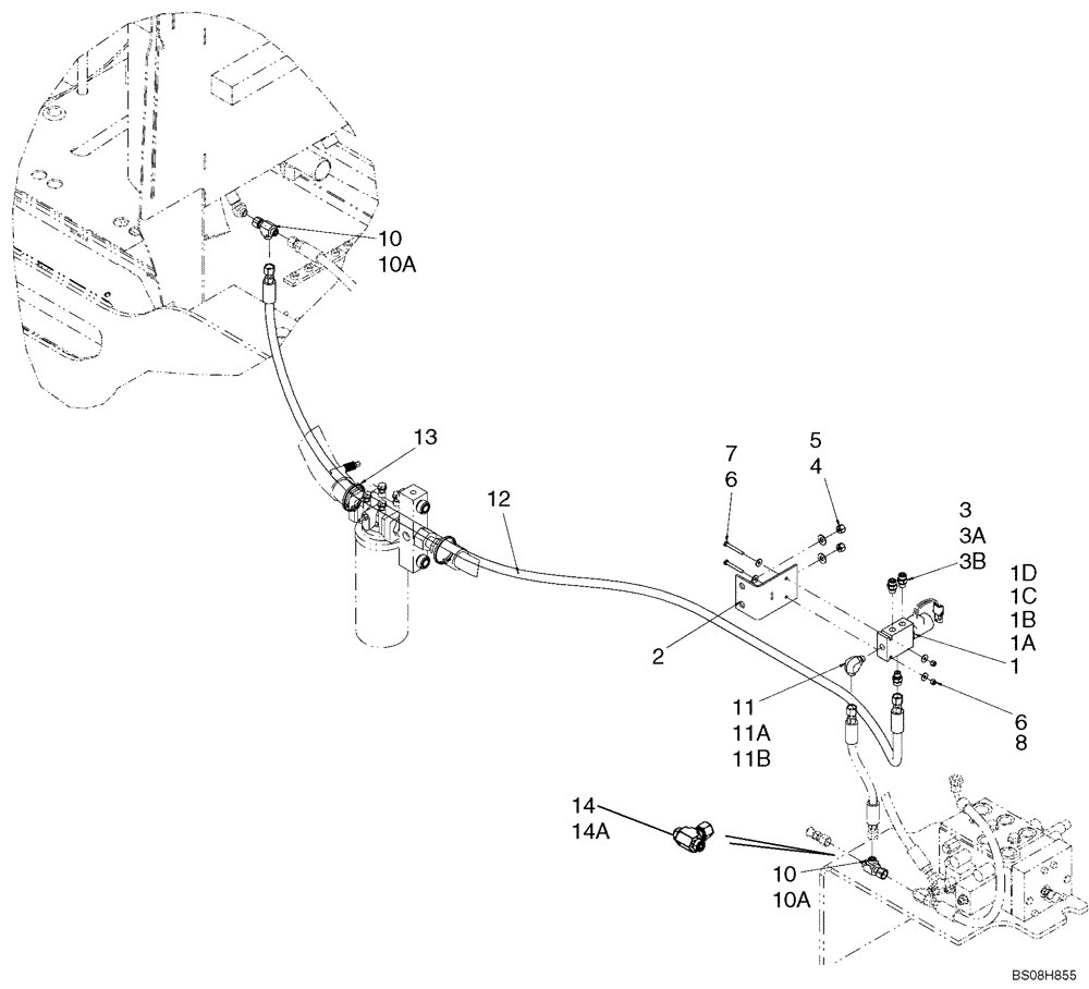 Схема запчастей Case 621E - (08-14) - HYDRAULICS - COUPLER LOCKING (08) - HYDRAULICS