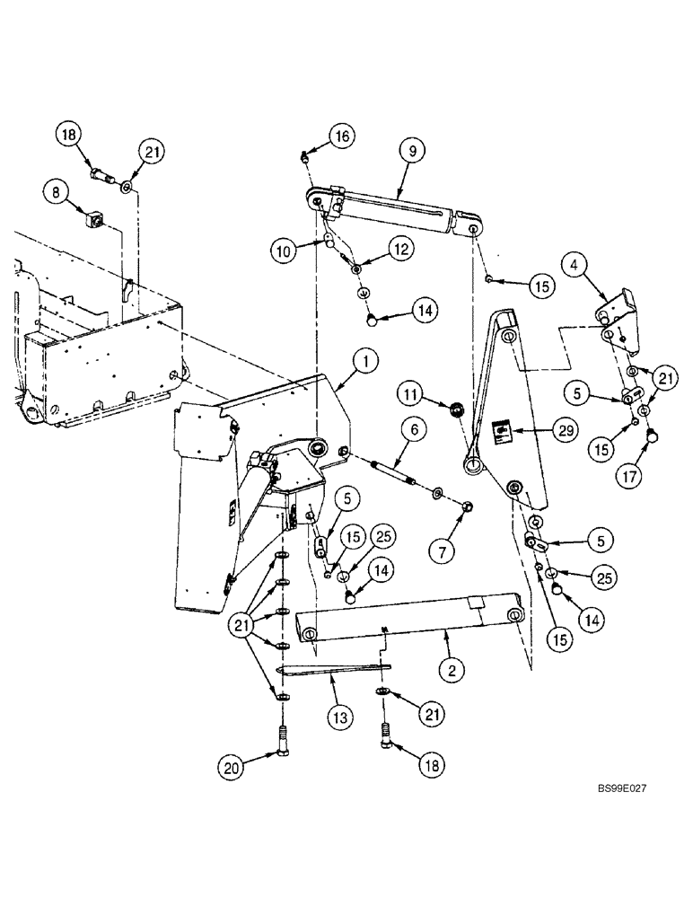 Схема запчастей Case 686G - (9-46) - STABILIZER OPTION (09) - CHASSIS/ATTACHMENTS