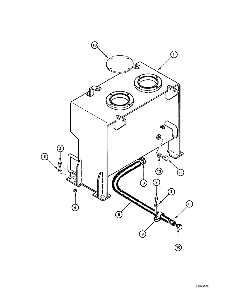 Схема запчастей Case 845 DHP - (08.01[00]) - HYDRAULIC OIL RESERVOIR - ASSEMBLY (08) - HYDRAULICS