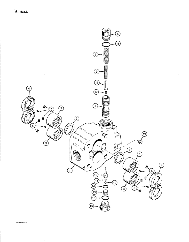 Схема запчастей Case 1080B - (6-163A) - TRACK DRIVE HYDRAULIC MOTORS, CARRIER ASSEMBLY, P.I.N. 6271846 AND AFTER (06) - POWER TRAIN