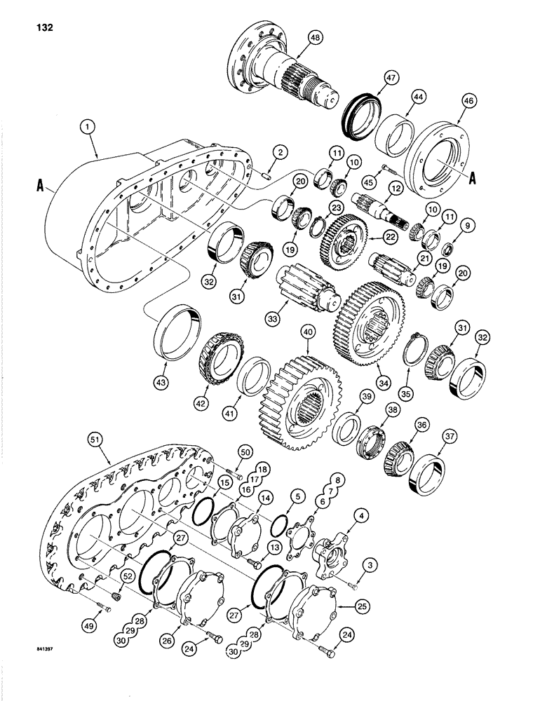 Схема запчастей Case 1280B - (132) - FINAL DRIVE TRANSMISSION (06) - POWER TRAIN