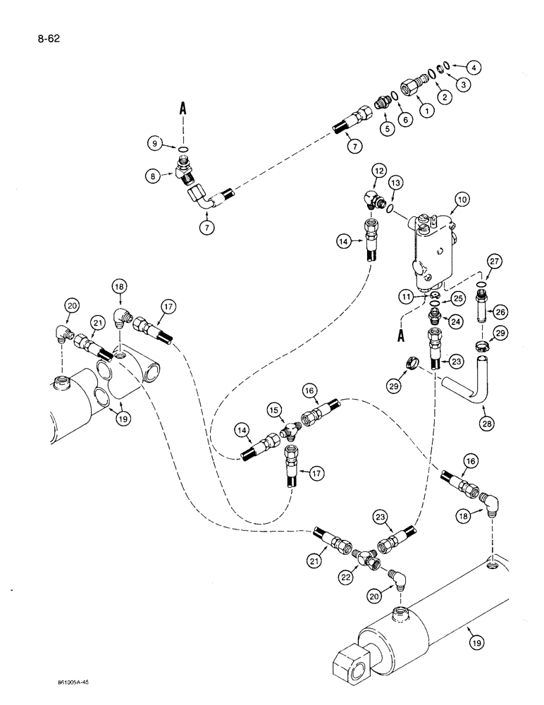 Схема запчастей Case 360 - (8-62) - PLOW LIFT HYDRAULIC CIRCUIT (08) - HYDRAULICS