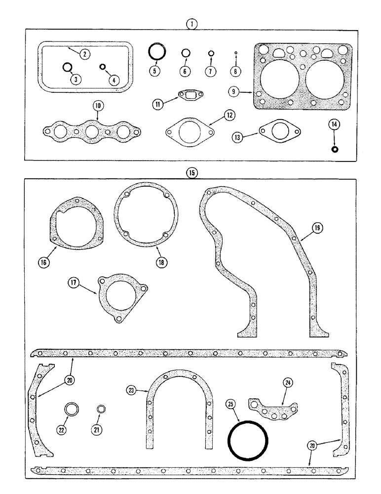 Схема запчастей Case W9B - (040) - ENGINE GASKET KITS, (377) SPARK IGNITION ENGINE (02) - ENGINE