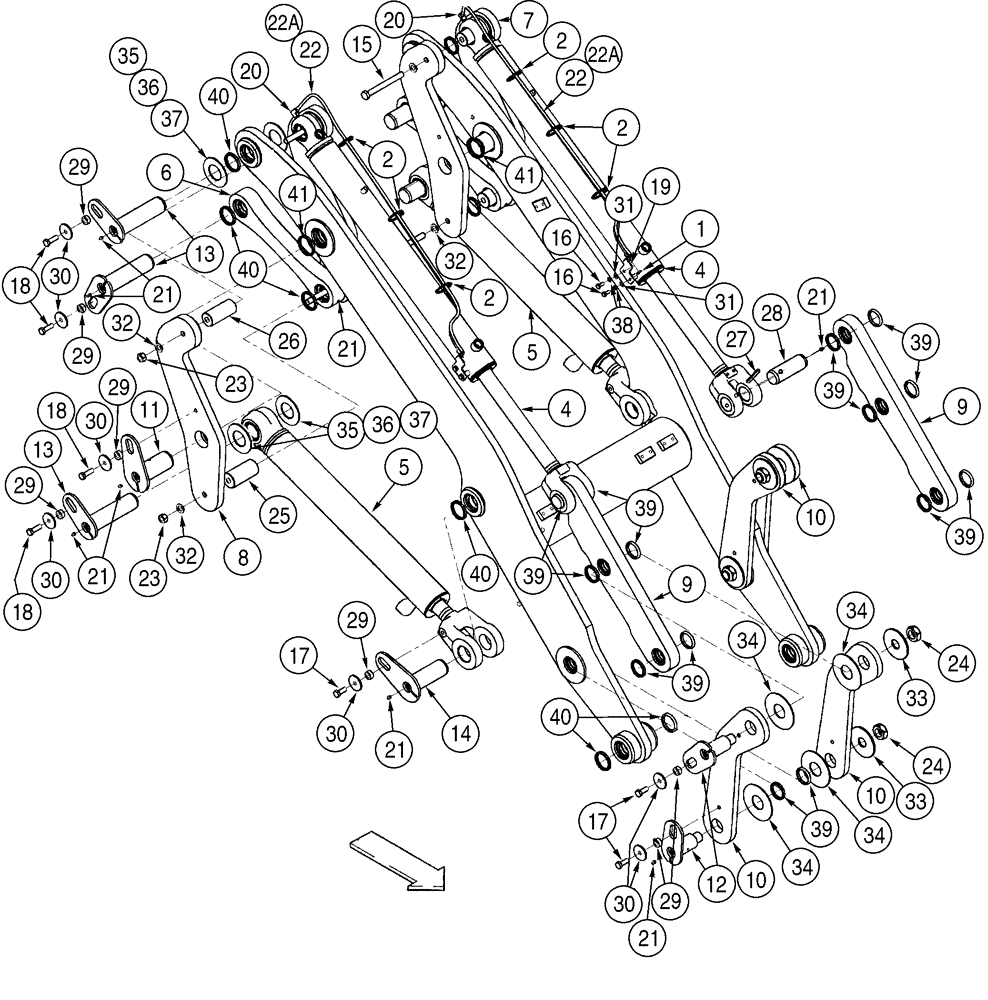 Схема запчастей Case 521D - (09-06) - FRAME - LOADER LIFT AND LINKAGE (09) - CHASSIS