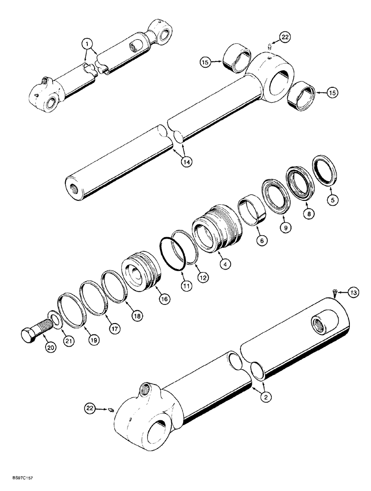 Схема запчастей Case 580SL - (8-140) - BACKHOE BUCKET CYLINDER (08) - HYDRAULICS