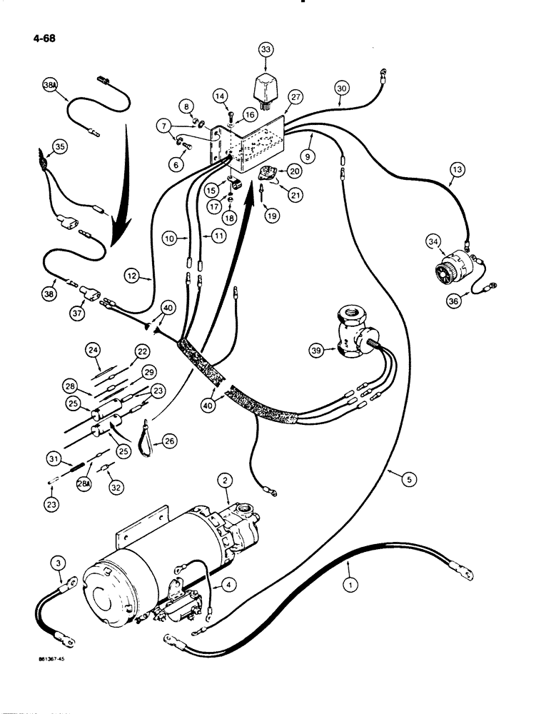 Схема запчастей Case W20C - (4-068) - ELECTRICAL CIRCUIT, AUTOMATIC AUXILIARY STEERING (04) - ELECTRICAL SYSTEMS