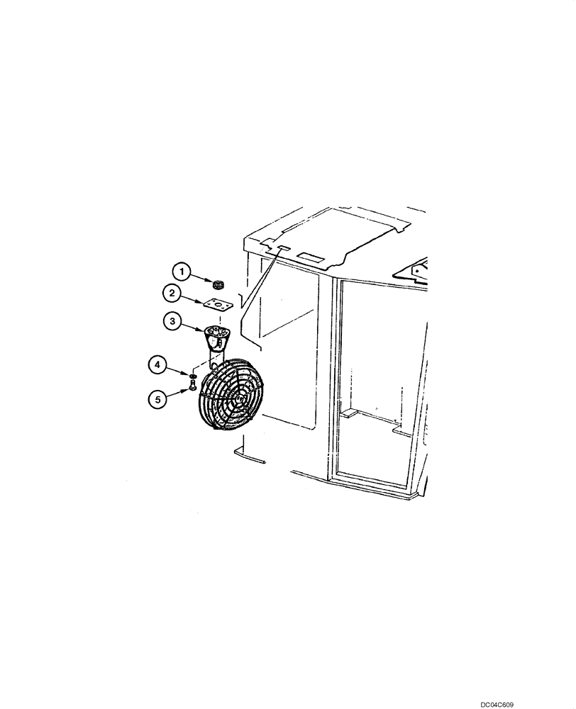 Схема запчастей Case 845 - (09.44[00]) - CAB FAN (09) - CHASSIS