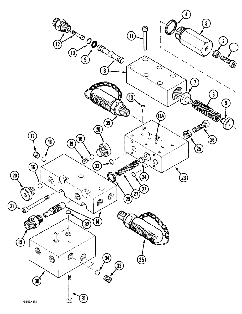 Схема запчастей Case 888 - (8D-18) - COUNTER ROTATION VALVE, P.I.N. 106801 AND AFTER (08) - HYDRAULICS