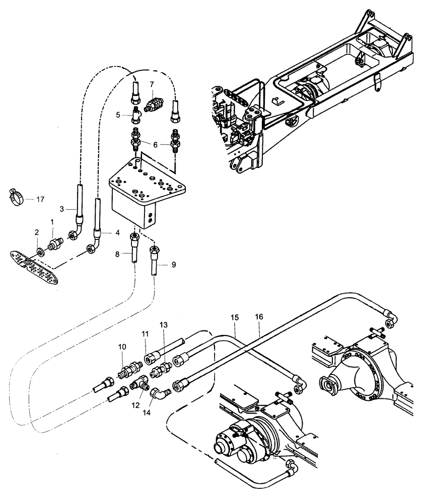 Схема запчастей Case 325 - (3.400/1[07A]) - HYDRAULIC CIRCUIT BRAKE SYSTEM - FRAME PART (09) - Implement / Hydraulics / Frame / Brakes