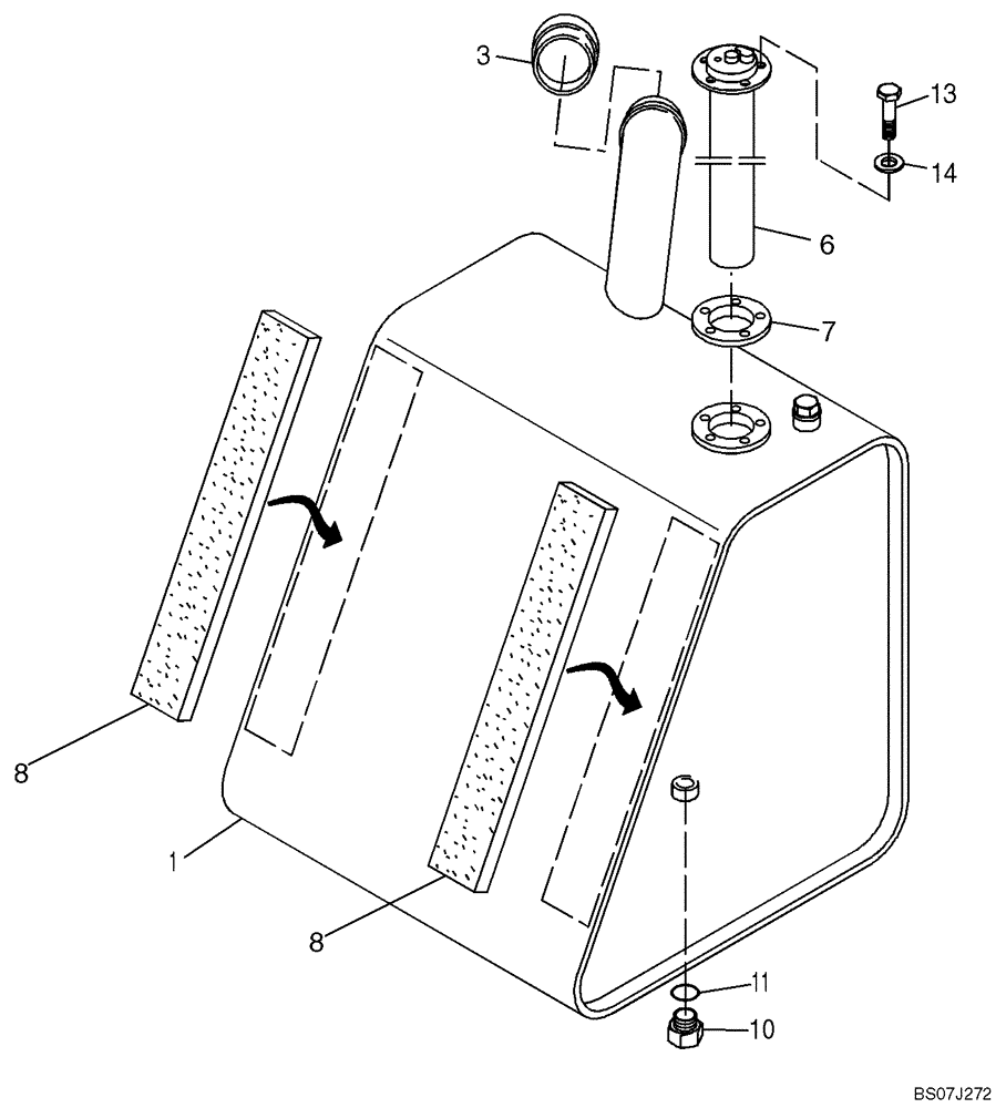 Схема запчастей Case 21D - (10.202[2987090000]) - FUEL TANK (10) - ENGINE