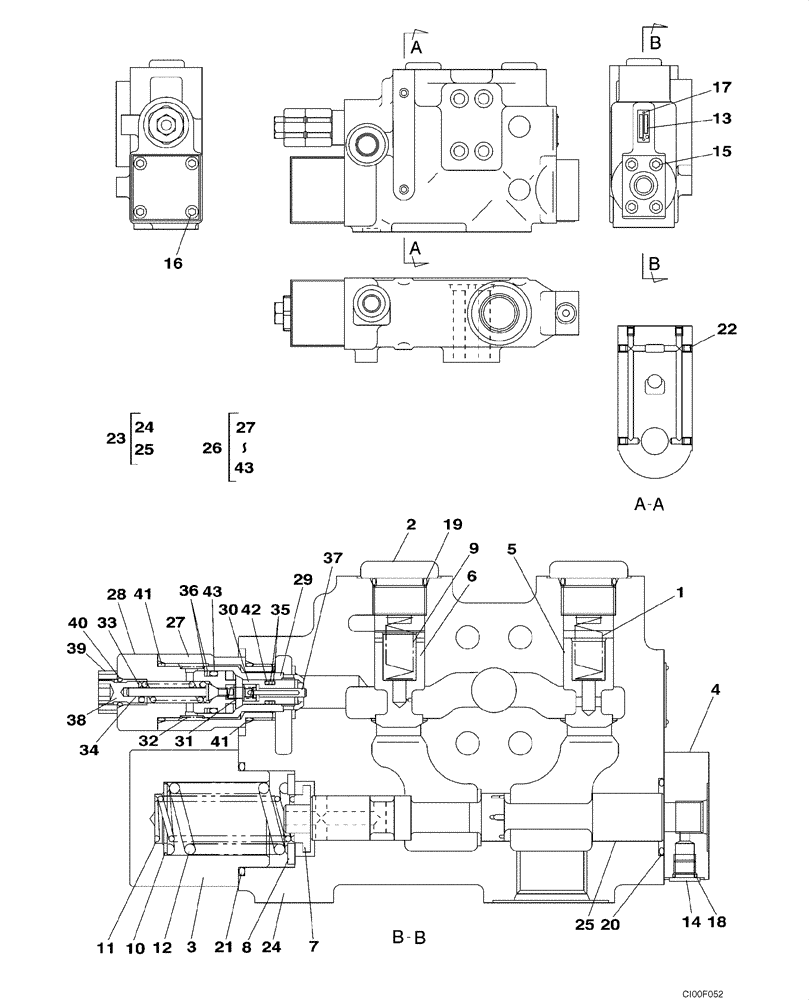 Схема запчастей Case CX130 - (08-111) - VALVE ASSY, RELIEF - CYLINDER, ARM (08) - HYDRAULICS