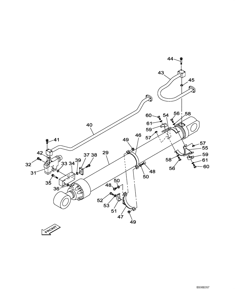 Схема запчастей Case CX800 - (08-018-01[01]) - HYDRAULIC CIRCUIT - DIPPER CYLINDER - BOOM (7.25 M) - (WITH VALVE, PRESSURE RELIEF) (08) - HYDRAULICS