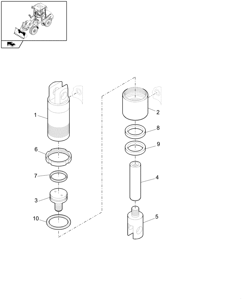 Схема запчастей Case 21E - (24.320[4532290000]) - CYLINDER QUICK-HITCH (35) - HYDRAULIC SYSTEMS