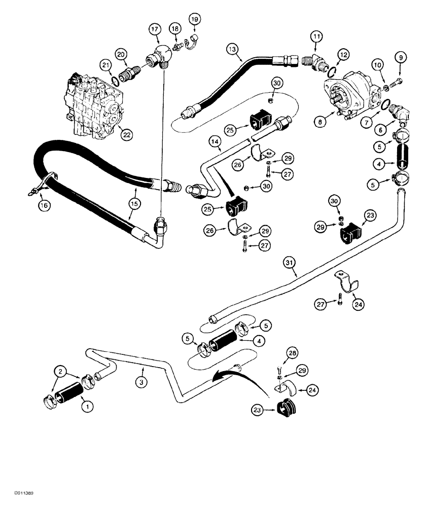 Схема запчастей Case 550G - (8-04) - EQUIPMENT HYDRAULIC CIRCUIT, HYDRAULIC RESERVOIR TO PUMP AND CONTROL VALVE (07) - HYDRAULIC SYSTEM