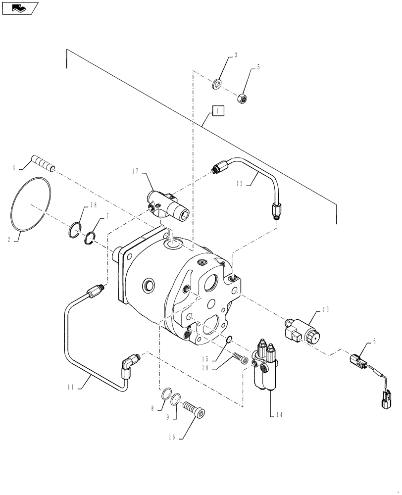 Схема запчастей Case 580SN WT - (35.106.02[01]) - HYDRAULICS - PUMP, EQUIPMENT (WITH POWER LIFT) (580SN, 580SN WT) (35) - HYDRAULIC SYSTEMS