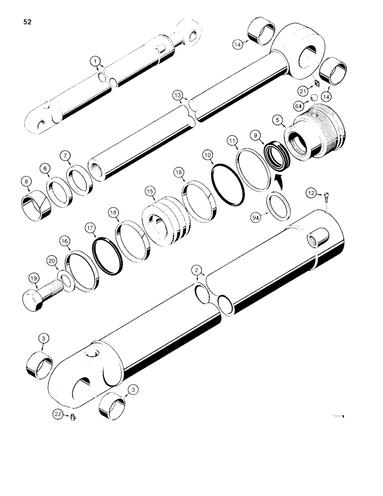 Схема запчастей Case 35A - (52) - G101176 BUCKET CYLINDER 