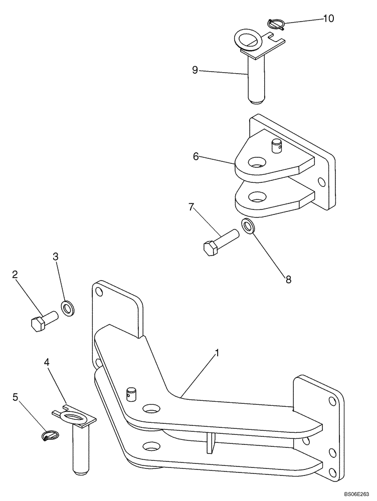 Схема запчастей Case 1150K - (09-06) - DRAWBAR - RETRIEVAL HITCH (09) - CHASSIS/ATTACHMENTS