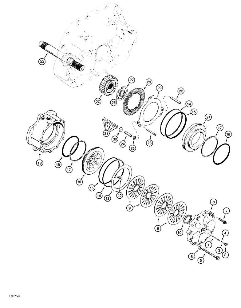 Схема запчастей Case 550G - (7-06) - TRANSMISSION BRAKES (03) - TRANSMISSION